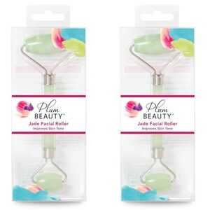 Plum Beauty‎ jade roller facial Roller Improves Skin Tone Skincare 2 pack